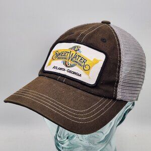 SweetWater Brewing Company Atlanta Georgia Mesh Trucker Hat Brown Gray